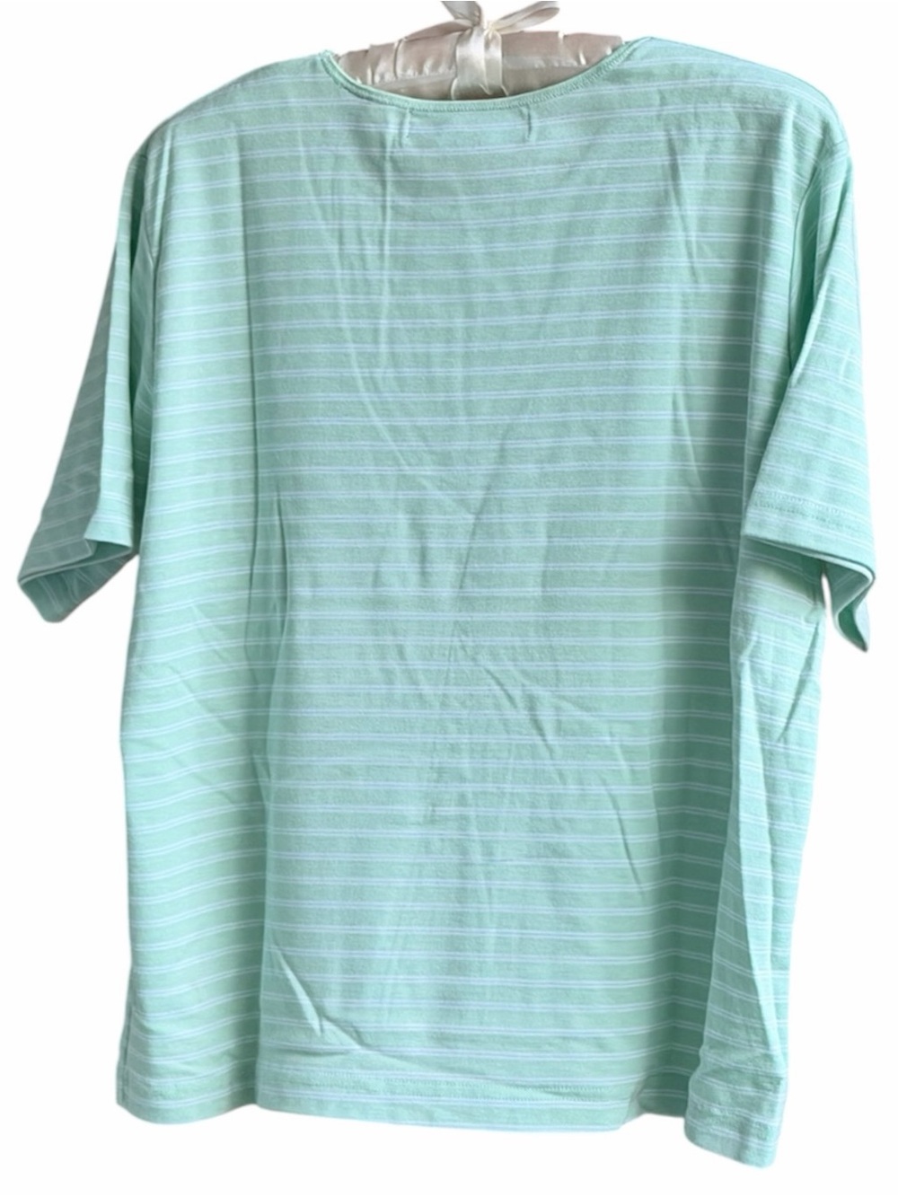Karen Scott Mint Striped Tee Size XL - Picture 2 of 7